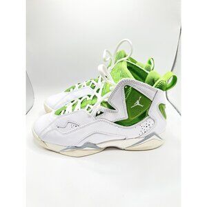Jordan True Flight Chlorophyll Sneakers Size 6Y White Green